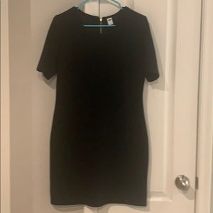 Black ribbed dress
